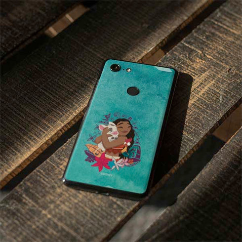 Disney Princess Moana with Pua and Heihei Google Pixel 3 Skin